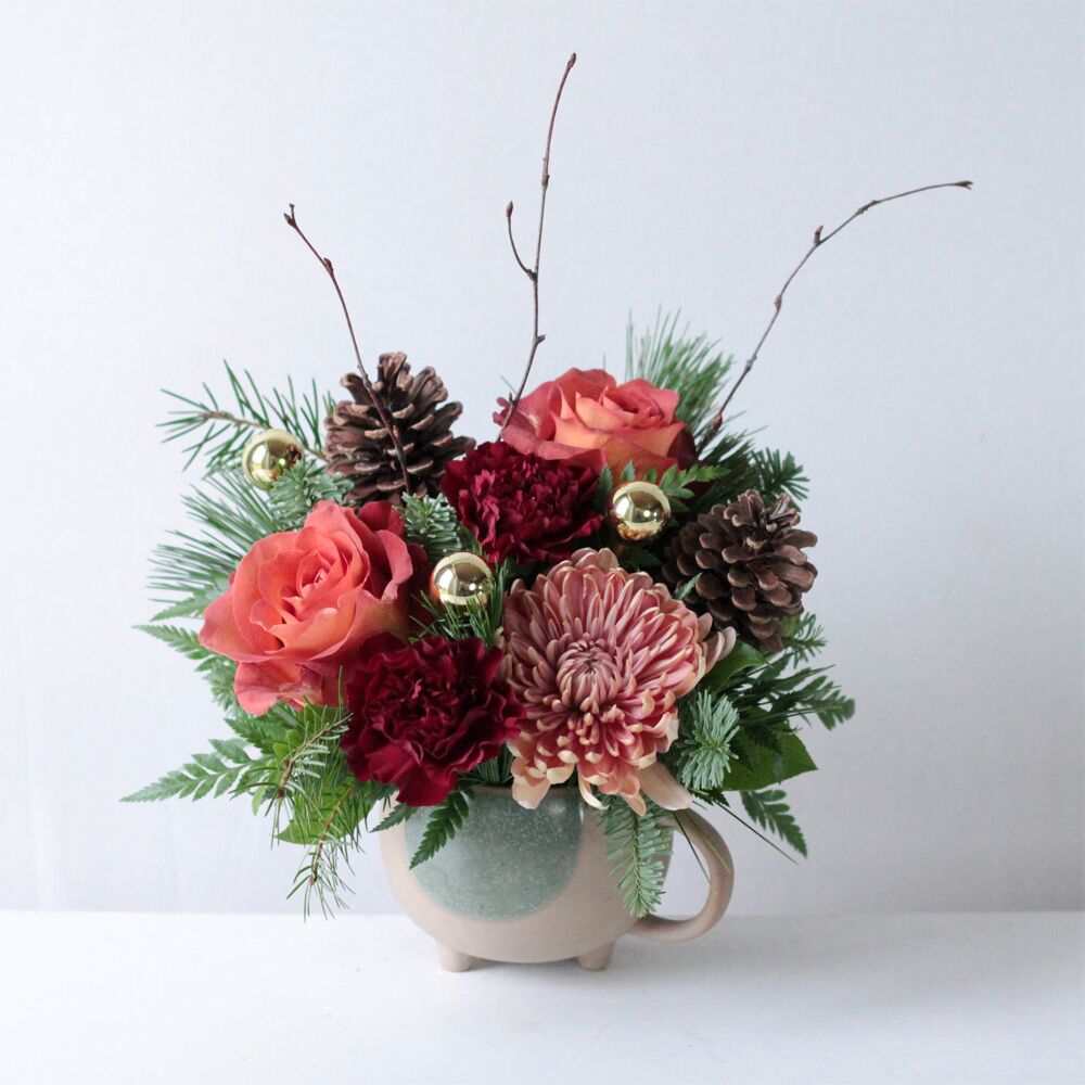 Cup of Cozy Flower Arrangement