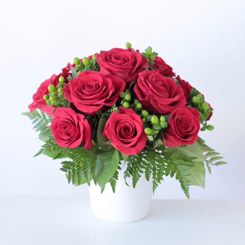 Infatuation Red Rose Floral Arrangement